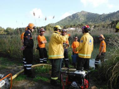 Protecció Civil s’entrena per actuar en cas d’incendi forestal