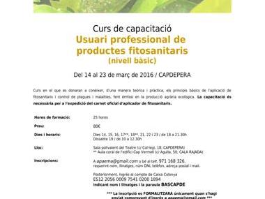 Curs de manipulador de productes fitosanitaris bàsic