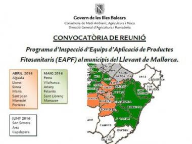 Reunió sobre la obligatorietat de la inspecció d'equips d'aplicació de propuctes fitosanitaris de més de 100l de capacitat