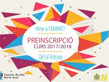 Preinscripcions a l'Escola de Música curs 2017-2018