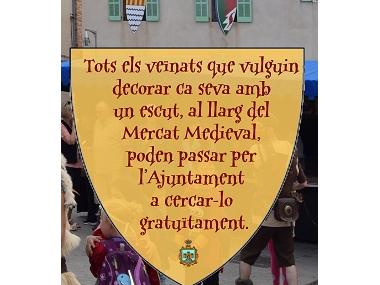 Escuts per decorar les façanes durant el Mercat Medieval