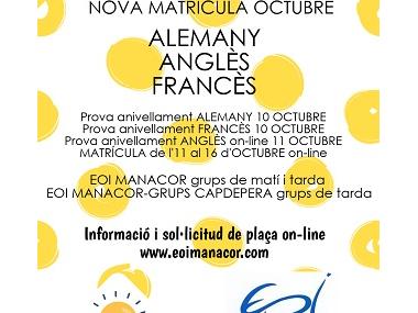 Vacants de l'EOI de Manacor i grup de Capdepera