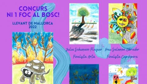 Postal Guanyador i finalistes Llevant Ni 1 foc al bosc! 2022