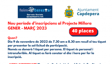 Projecte Millora GENER - MARÇ 2023