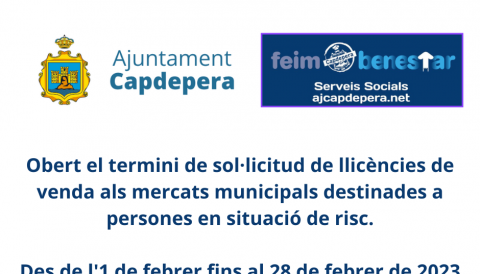 Obert el termini de sol·licitud de llicències de venda als mercats municipals destinades a persones en situació de risc
