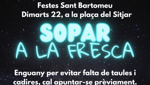 INFORMACIÓ Sopar a la fresca 2023