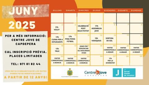 ACTIVITATS JUNY CENTRE JOVE