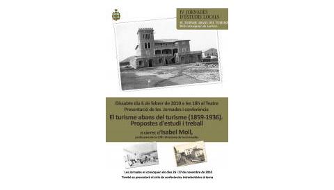 IV Jornades d'Estudis Locals "El turisme abans del turisme"