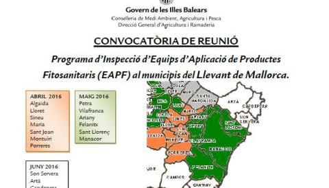 Reunió sobre la obligatorietat de la inspecció d'equips d'aplicació de propuctes fitosanitaris de més de 100l de capacitat