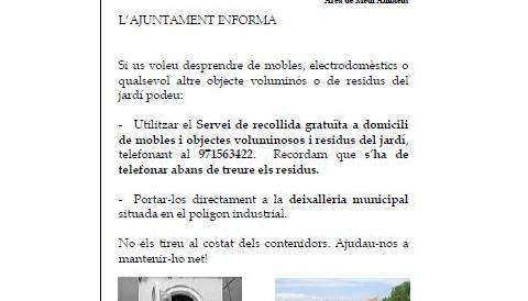 Campanya informativa contra l’abandonament de residus