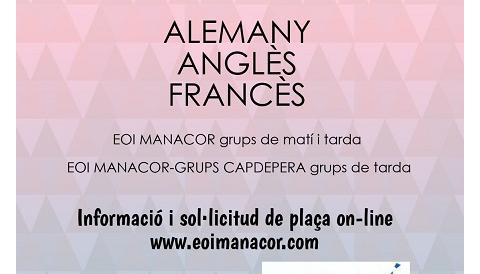 Preinscripcions a l'Escola Oficial d'Idiomes de Manacor i grup Capdepera