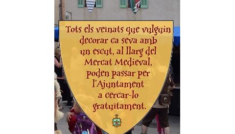 Escuts per decorar les façanes durant el Mercat Medieval