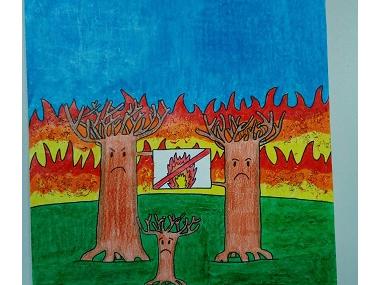 Els nins i nines de S’Auba i S’Alzinar reben els premis del concurs de dibuix  ‘Ni 1 foc al bosc’